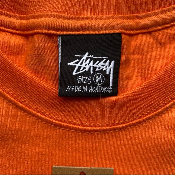STUSSY Stock Paris Tee Shirt Exclusive Graphic Tee Short Sleeve Orange (M) - Picture 7 of 11